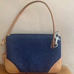 Coach denim Strap Mini Wristlet Wallet